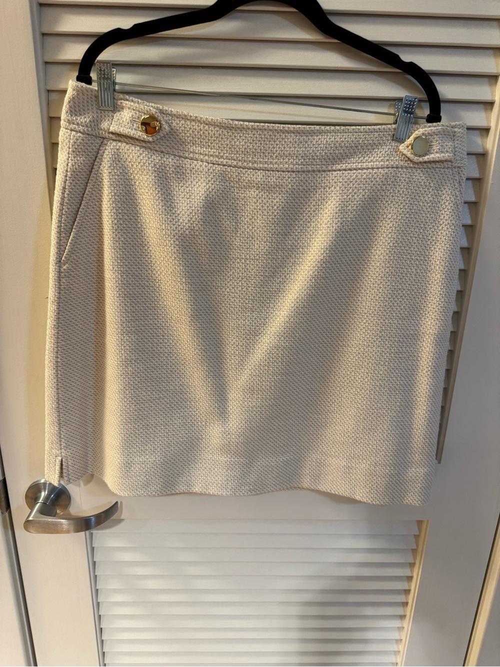 Ann Taylor Cream Textured A-Line Women's Skirt